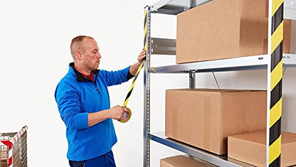 tesa 60760 Floor Marking - Pack of 6 - Soft PVC Marking Tape - Warning Tape for Temporary Work Area Labeling, Ideal for Indoor Use - Blue - 33m x 5cm Each