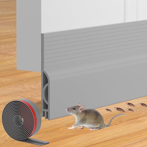 Door Draft Stopper for Bottom of Door, Adjustable Weather Stripping Door Seal for Cold Insulation, Under Door Sweep for Exterior & Interior Doors, Door Bottom Seal Blocker Noise (78inch,Grey) - color: Gray, size: 78inch