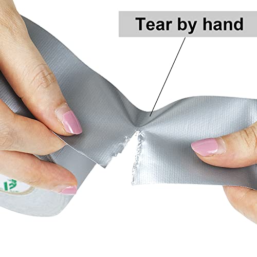 2 Pack Duct Tape Heavy Duty,9 Mil Thickness,2 Inches x 30 Yards,Strong Industrial Strength,Flexible,No Residue,Waterproof and Tear by Hand,Multi-Use for Indoor & Outdoor Repairs (Silver) - color: Silver