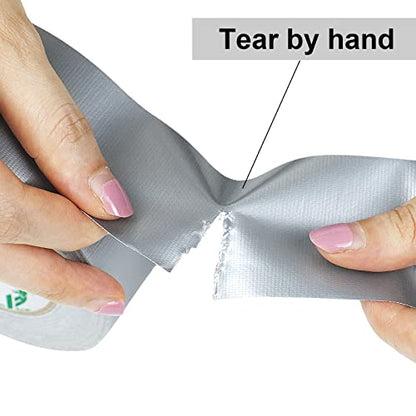 2 Pack Duct Tape Heavy Duty,9 Mil Thickness,2 Inches x 30 Yards,Strong Industrial Strength,Flexible,No Residue,Waterproof and Tear by Hand,Multi-Use for Indoor & Outdoor Repairs (Silver) - color: Silver