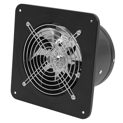 DNYSYSJ 7 Inch High Airflow Exhaust Fan, 110V 50W 2800 RPM Explosion-Proof Ventilation Extractor Fan Axial Fan for Kitchen Warehouse and Workshop Black Stainless Steel - color: black,7"