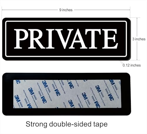 Private Sign – Corporate Office Sign - Premium Durable Acrylic Material, Super Strong Self-Adhesive, Quick Installation, Very Suitable For Home And Business Offices (9 x 3 Inches, Black/White) - color: Black/White - Private
