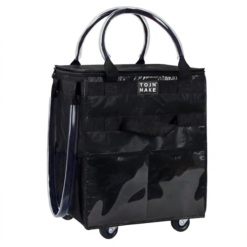 Reusable Grocery Bag on Wheels, Rolling Tote, 46 LBS, Small, Black - color: Black, size: Small