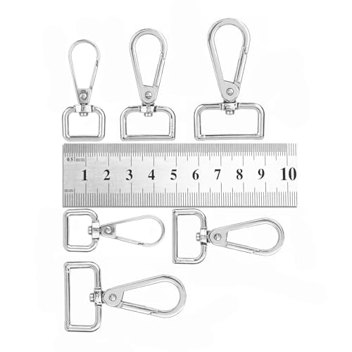 20 Pcs Metal D Ring Swivel Lobster Claw Clasp Snap Hooks Purse Hardware - color: Silver, size: 3/4 Inch