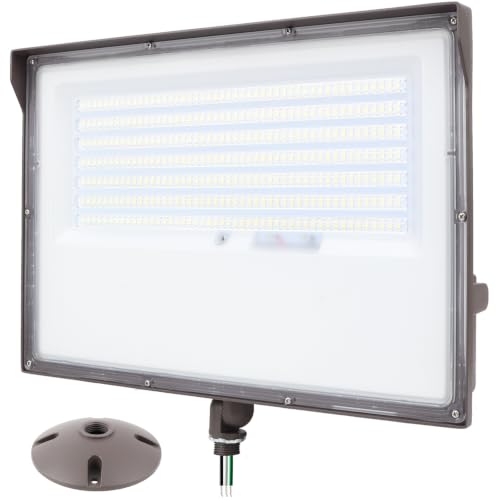 240W Outdoor LED Flood Light Dusk to Dawn with Knuckle, 33600LM 1500W Equivalent, 100-277V 5000K Daylight, ETL Commercial LED Flood Light Fixture, Outdoor Security Lighting for Landscape/Parking Lot - size: 240W