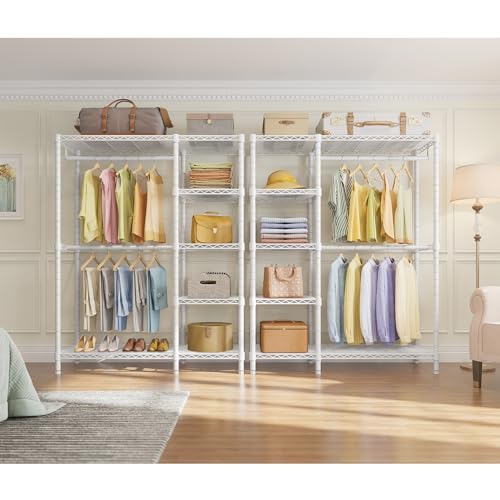 VIPEK V7 Clothing Rack with Shelves Heavy duty Closet for Hanging Clothes - color: White, size: V7