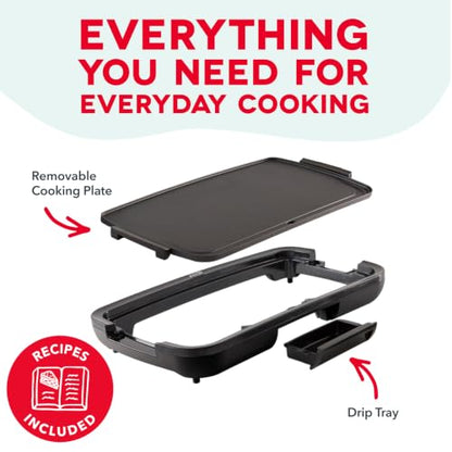 Dash Deluxe Everyday Electric Griddle, Removable Nonstick Plate, Black - color: Black