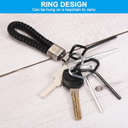 5/32" Standard Hex Dogging Key, 12 Pack Solid Steel Wrench Door Key with T-Shaped Full Loop for Crash Bar, Push Bar Emergency Exit Devices, Black