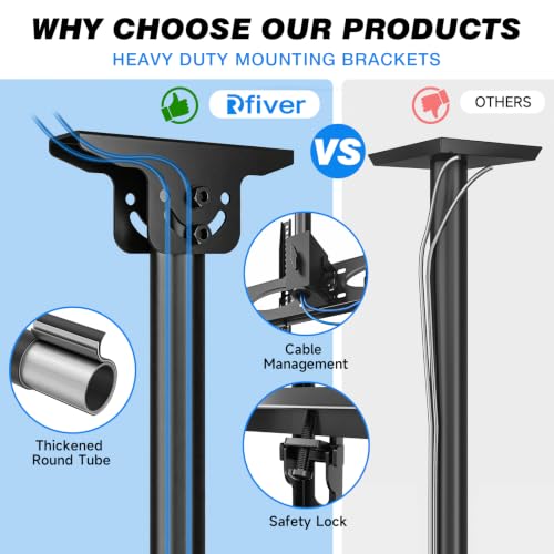 Rfiver Ceiling TV Mount for 32-70 inch TVs, Sloped Ceiling Mount TV Bracket - style: Single