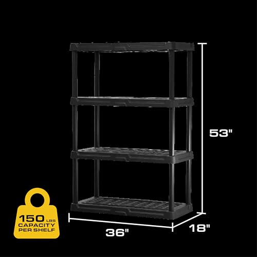 CENTREX 4-Tier Heavy Duty Plastic Storage Shelves for Garage, 2 Pack - style: 4-Tier (2 Pack)