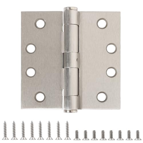 TDCHINGES Exterior Brushed Nickel Door Hinges 4 Inch x 4" NRP Heavy Duty - color: Satin Nickel, size: 3 Pack