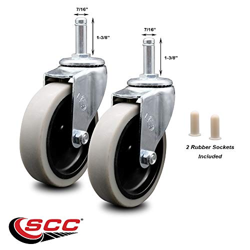 Service Caster Brand – Compatible with/Replacement for – Janitor Cleaning Carts – Fits Most Rubbermaid Janitorial Carts - color: 2 Swivel - No Brake - 2 Sockets, size: Fits Rubbermaid Janitor Cleaning Carts