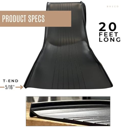 Garage Door Bottom Seal 20 Ft, 5/16 in T-End Rubber Weatherstrip Insulation - size: 20 FT