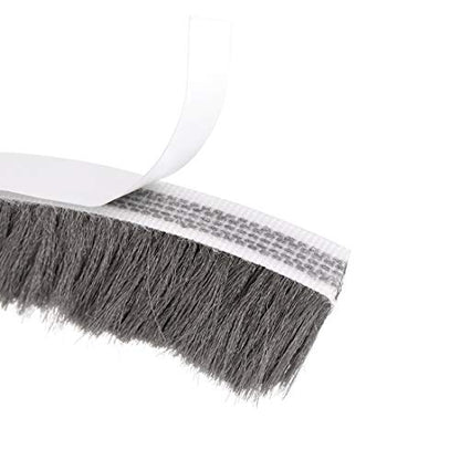 uxcell Brush Weather Stripping, Adhesive Felt Door Seal Strip Weatherstrip Door Sweep Brush for Door Window 590.6Inch L X 0.9 Inch W (15000mm X 23mm) Gray - size: 9mmx23mm