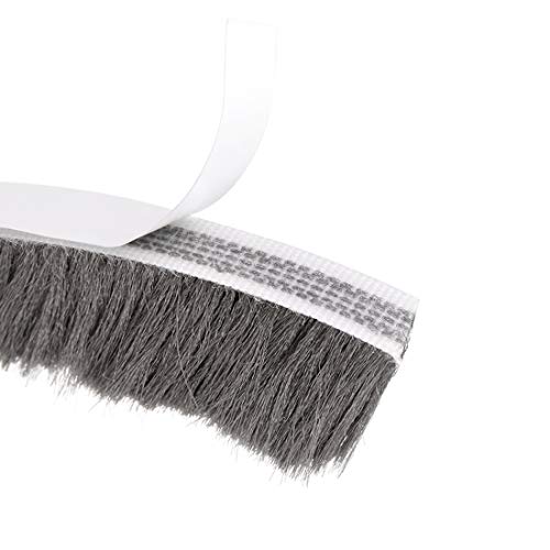 uxcell Brush Weather Stripping, Adhesive Felt Door Seal Strip Weatherstrip Door Sweep Brush for Door Window 590.6Inch L X 0.9 Inch W (15000mm X 23mm) Gray - size: 9mmx23mm