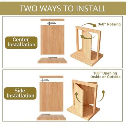 Heavy-Duty Stainless Steel 360° Door Pivot Hinge System – Durable Hinges for Wood Doors - 220lbs Capacity 1-Pack - size: 220lbs 1-pack