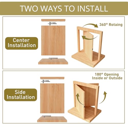 10-Pack Heavy-Duty Stainless Steel 360° Door Pivot Hinge System – Durable Hinges for Wood Doors - 170lbs Capacity - size: 170lbs 1-pack