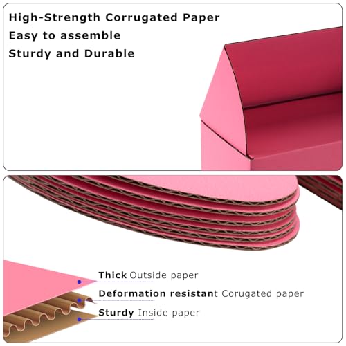 8x6x3 inch Pink Shipping Boxes for Small Business- Set of 25 - color: Pink, size: 8x6x3