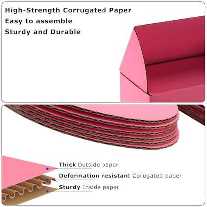 10x7x3 inch Pink Shipping Boxes for Small Business- Set of 25 - color: Pink, size: 10x7x3