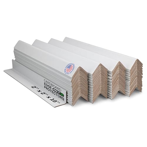 IDL Packaging Cardboard Edge Protector 2" X 2" X 18", Pack of 100 - V-Board Reinforced Cardboard Corners for Shipping - White Kraft Cardboard Corners for Packing - Moving Corner Protectors - color: White, size: 18" Length
