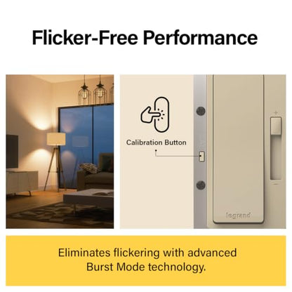 Legrand Radiant 150W LED Dimmer Light Switch 3-Way Rocker Ivory 1 Pack - color: Ivory