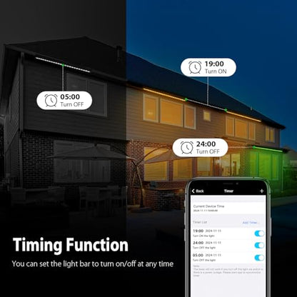 Programmable Smart LED Wall Washer Light, 168W RGBCW Dimmable Light Bar - color: Linkable RGBCW Smart Light Bar - Black Housing