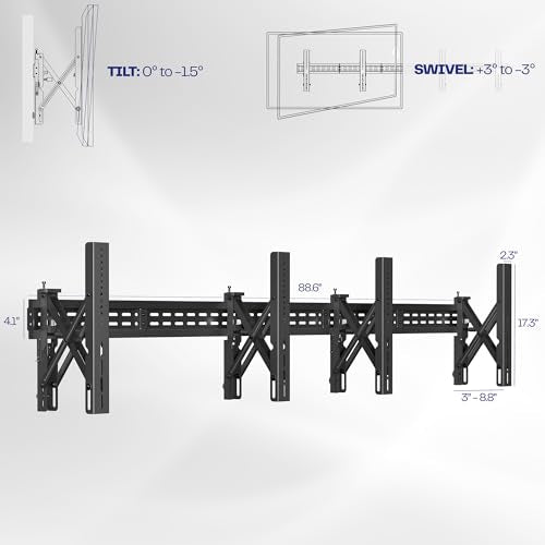 VIVO Black Pop-Out 1x2 Video Wall Mount for 37-65 in TVs, MOUNT-VW65-2 - size: 37" to 65" TVs, style: 1x2 mount