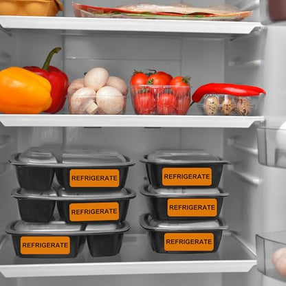 REFRIGERATE Food, Medicine & Pharmacy Labels, 500 Fluoro Orange Stickers, 2.8" x 1" (70mm x 25mm), Shipping & Handling - style: REFRIGERATE