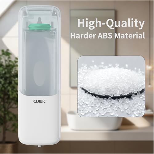 Soap Dispenser Wall Mount, 300ml No-Drill Adhesive or Screw Mounting - color: White