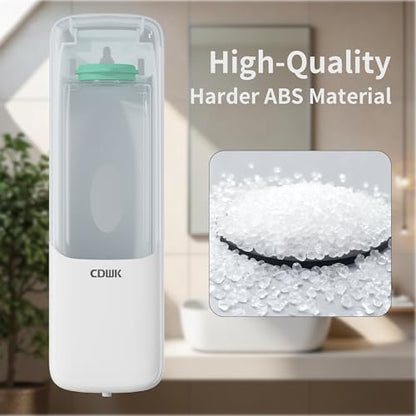 Soap Dispenser Wall Mount, 300ml No-Drill Adhesive or Screw Mounting - color: White