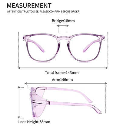 Alsenor Safety Glasses Anti Fog Goggles Protective Eyewear Blue Light Blocking Anti Dust UV Protection Glasses For Men Women (2 Pack (Lilac + Jade)) - color: 2 Pack (Lilac + Jade)