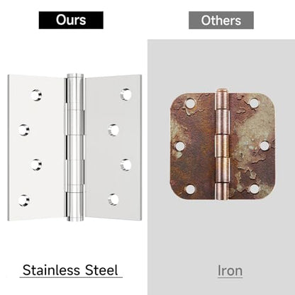 Bartuda Stainless Steel Ball Bearing Door Hinges, 4 Inch 3mm Thick, 3 Pack - color: Brushed Nickel - 09, size: 4 inch - 3 pack