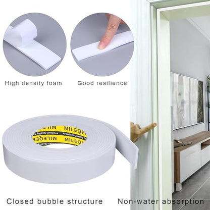 Single-Sided Adhesive Foam Tape EVA White,3.15inx 16.4FT - color: White, size: 3.15 Inch x 16.4 FT