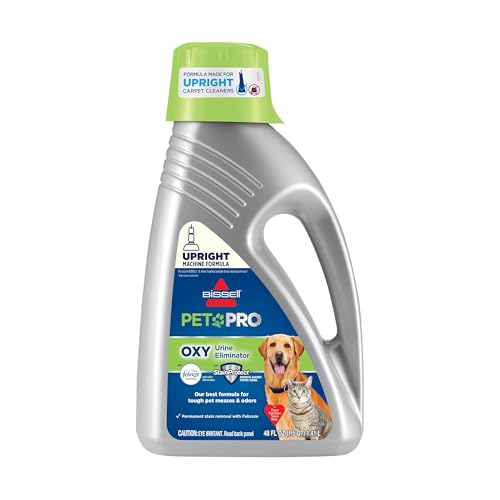 Bissell PET PRO OXY Urine Eliminator with Febreze Carpet Deep Clean Solution, with StainProtect Technology, for use in leading upright carpet cleaners, 48oz, Our best formula for pet messes & odors - size: 48 Fl Oz (Pack of 1), style: Pet Pro Oxy with Feb