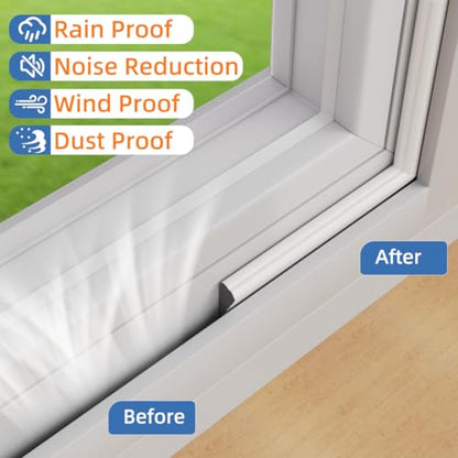 Kneelisa Wedge-Shape Window Weather Stripping Door Frame Seal 196” White - color: White, size: 196"