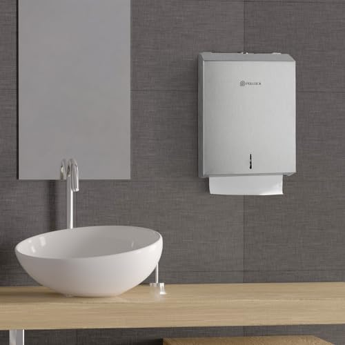 Pollock Paper Towel Dispenser Wall Mount 2PCS,SUS 304 Stainless Steel - color: Silver