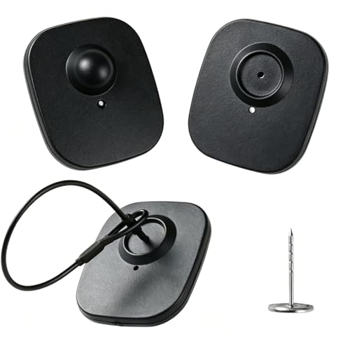 300pcs Anti-Theft Retail EAS 8.2MHz Security Hard Tags Retail Security Clothes Hard Tags for Garment Shop Supermarket with Pins (Black) - color: Black