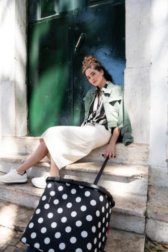 reisenthel carrycruiser dots White - Portable Shopping Trolley with Sturdy Aluminum Frame, Shoulder Strap and Removable mesh Inner Bag -Water-Repellent - color: Dots White