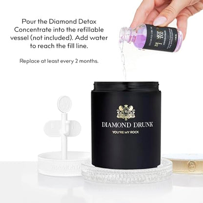 Diamond Drunk Concentrate Refill - Non-Toxic, Fine Jewelry Cleaner for Diamond, Gold, & Platinum Rings & More - 2 Months Supply of Safe, Sustainable Cleaner to Restore Shine - color: Malibu Rain