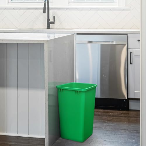 Rev-A-Shelf Double Pullout Garbage Trash Cans for Kitchen Cabinets, 35 Qt - color: Green, style: 2 Pack