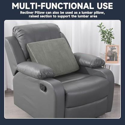 MABOZOO Wedge Recliner Leg Pillow, Foam Extra Large Foot Rest Cushion with Adjustable Straps, Recliner Footrest Extender Leg Elevation Pillow Wedge Pillow for Recliner, Bed, Sofa, Couch (Gray) - color: Gray