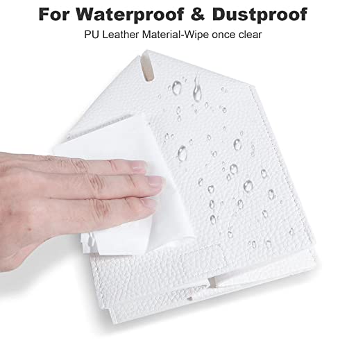 2 Pack 5"x5"x5" Square PU Leather Tissue Box Holders for Home & Office - color: White
