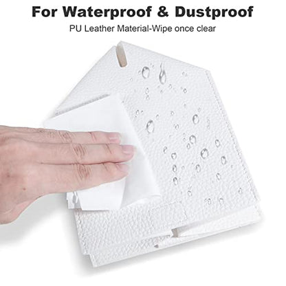 2 Pack 5"x5"x5" Square PU Leather Tissue Box Holders for Home & Office - color: White