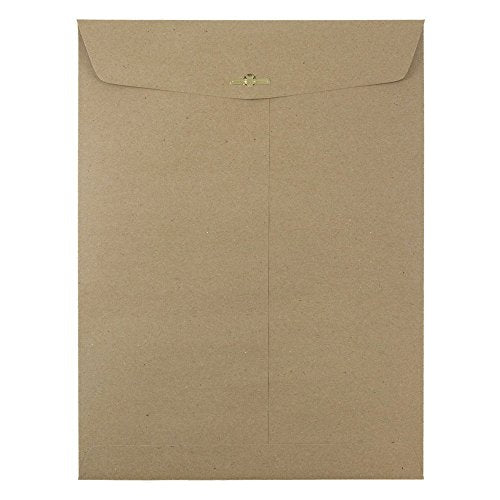 JAM PAPER 9 x 12 Premium Envelopes with Clasp Closure - Brown Kraft Paper Bag - 25/Pack - color: Brown Kraft, size: Pack of 25