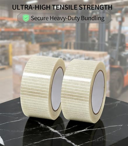 Transparent Fiberglass Strapping Tape Reinforced Tape 1 Inch x 38 Yards - size: 1.18in x 35yard