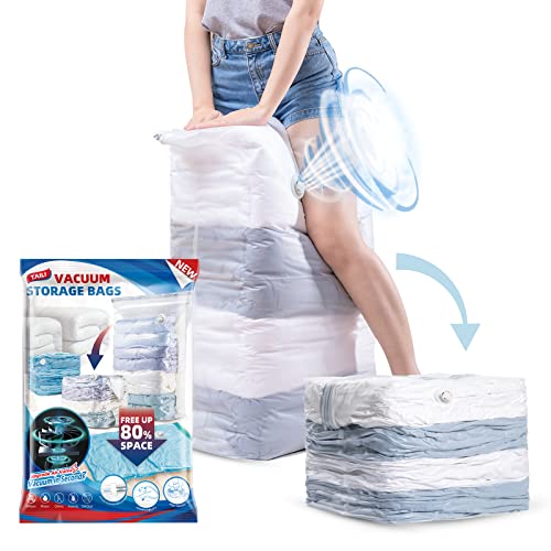 TAILI 6 Pack Vacuum Storage Bags, Jumbo Cube (31x40x15 Inch), Clear - color: Clear, size: 6 Jumbo