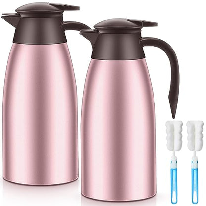 Norme 2 Pcs Thermal Coffee Carafe Creamer, Rose Red, 68 oz - color: Rose Red, size: 68 oz