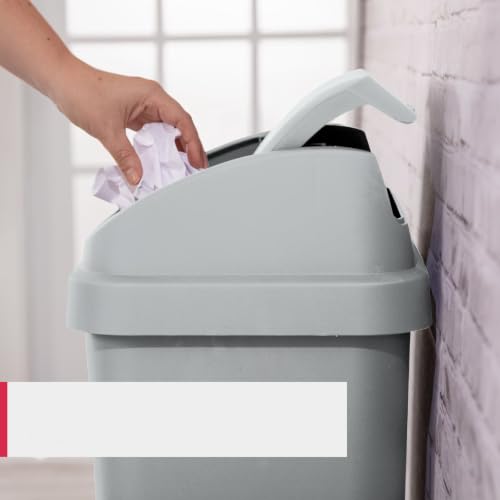 Kitchen Trash Can 13 Gallon Plastic Garbage Bin with Swing Top Lid