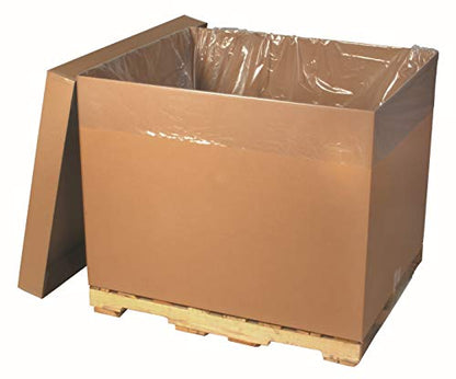 Aviditi 48" x 42" x 48" Pallet Covers/Bin Liners, 4 Mil, Clear, Perforated Roll, Use to Protect Pallets and Equipment During Shipment or Storage (1 Roll of 25)