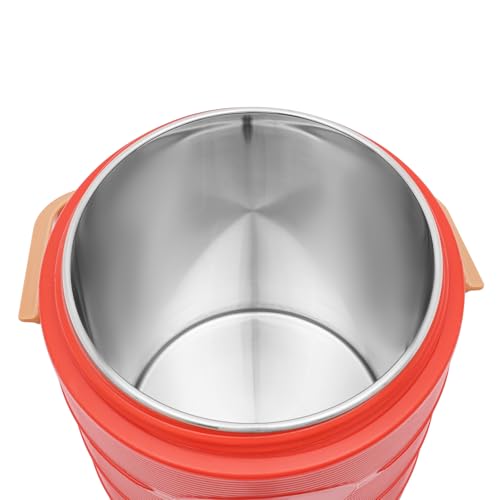 Insulated Beverage Dispenser 3 Gal/6.6Gal, Stainless Steel Commercial Drink Dispenser with Spigot, 24H Hot/Cold Thermal Carafe for Coffee, Tea, Water, Parties (Red, 6.6Gal/25L) - color: Red, size: 6.6Gal/25L